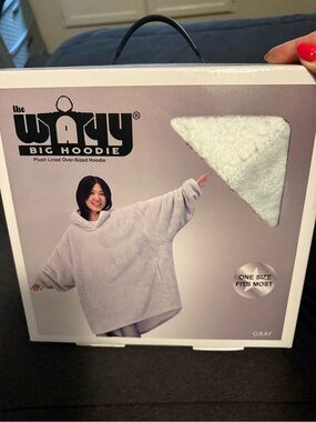 Plush-Lined Oversized Hoodie - Gray